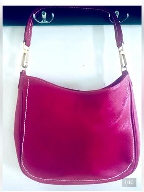 Italian Leather Hobo Bag cherry red